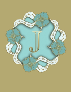 J: 100 Pages 8.5" X 11" Monogram Notebook College Ruled Line Paper