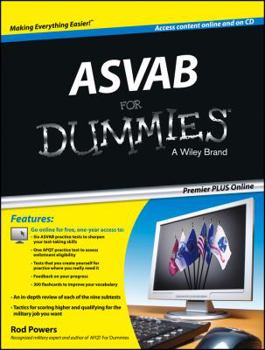 Paperback ASVAB for Dummies, Premier Plus (with Free Online Practice Tests) Book