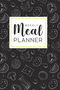 Paperback Weekly Meal Planner: 52 Week Food Planner Notebook, Diary, Log for Meal Planning with Grocery Shopping List - Grey Ingredients Pattern Book