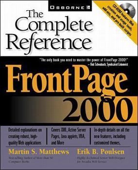 Paperback FrontPage 2000: The Complete Reference [With *] Book
