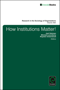 Hardcover How Institutions Matter! Book