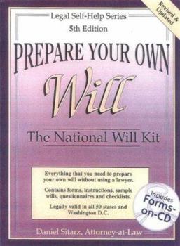 Paperback Prepare Your Own Will, 5th Edition: The National Will Kit [With CDROM] Book
