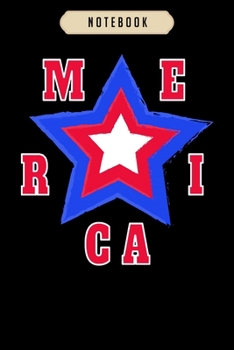 Notebook: America star 4th july independence day 4th of flag Notebook|6x9(100 pages)Blank Lined Paperback Journal For Student, kids, women, girls, boys, men, birthday gifts|Veterans day gifts notebook