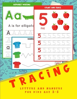 Paperback Tracing letters and numbers for kids age 3-5: cursive handwriting books for children, learning to write age 3-5, letters, numbers, shapes and lines. Book