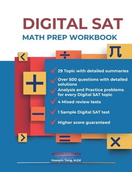 Paperback DIGITAL SAT MATH PREP WORKBOOK "Ace the Test with Confidence" Book