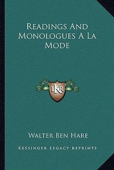 Paperback Readings And Monologues A La Mode Book