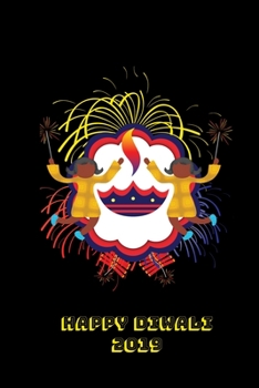 Happy Diwali 2019: Thoughtful Diwali Gift, Lined Blank Notebook, Mandala Back Cover, 6 x 9, 120 White Color Pages, Matte Finish Cover