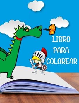 Paperback Libro para Colorear: + de 90 dibujos - Para niños de 4 a 8 años - Dibujos de animales, dinosaurios, playas, gatos ... - Gran formato, 186 p [Spanish] Book