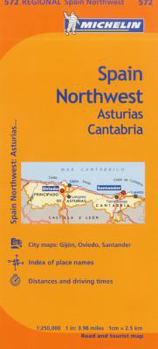 Map Michelin Spain: Northwest, Asturias, Cantabria Map 572 Book