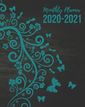 Monthly Planner 2020-2021: Two Year Planner Monthly Calendar View with Meal Planner, Phone Book, Password Journal & Daily Gratitude Notebook