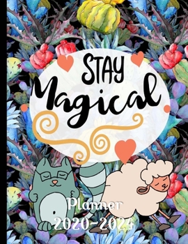 Stay Magical 2020-2024 Planner: Gifts For Women 5 Year Monthly Calendar Organizer - Night Cacti