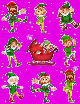 Christmas Holiday Sticker Album Dancing Elves: 100 Plus Pages For PERMANENT Sticker Collection, Activity Book For Boys and Girls - 8.5 by 11