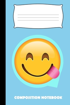 Paperback Composition Notebook: Funny Hungry Emoji Wide Ruled For Kids Book
