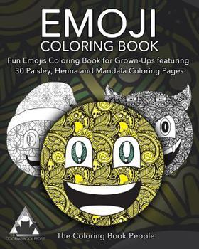 Paperback Emoji Coloring Book: Fun Emojis Coloring Book for Grown-Ups featuring 30 Paisley, Henna and Mandala Coloring Pages Book