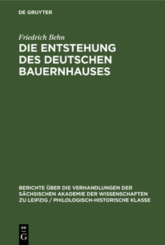 Hardcover Die Entstehung Des Deutschen Bauernhauses [German] Book