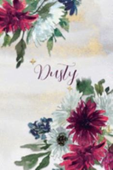 Dusty: Personalized Journal Gift Idea  for Women (Burgundy and White Mums)