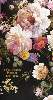 Paperback 2023-24 Midnight Floral 2-Year Pocket Planner Book
