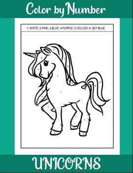 Paperback Unicorns color by number: coloring book for kids Book