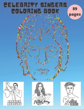 Paperback Celebrity singers: coloring book for kids and adults [French] Book