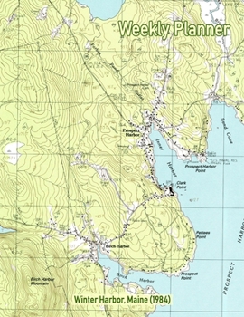 Paperback Weekly Planner: Winter Harbor, Maine (1984): Vintage Topo Map Cover Book