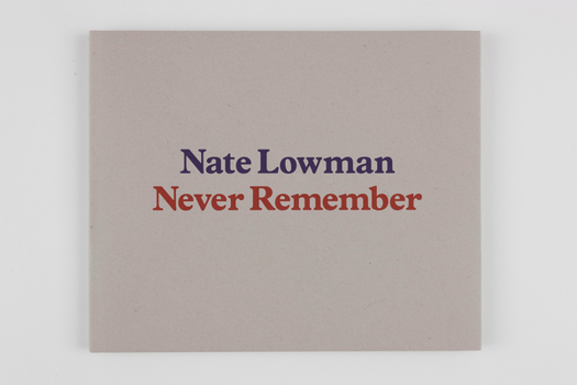 Hardcover Nate Lowman: Never Remember Book