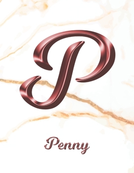 Penny: 1 Year Weekly Planner with Note Pages (12 Months) | White Marble Rose Gold Pink Effect Letter P | 2020 - 2021 | Week Planning | Monthly ... | Plan Each Day, Set Goals & Get Stuff Done