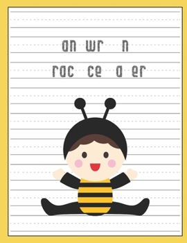 Handwriting Practice Paper: Blank Paper Notebook with Dotted Lined Sheets for K-3 Students Handwriting Workbook 100 Pages 8.5x11 Inch Cute Baby Bee Cover