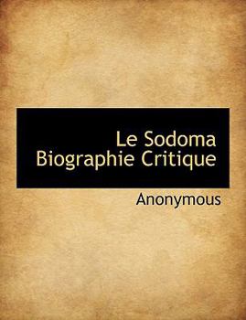 Paperback Le Sodoma Biographie Critique Book