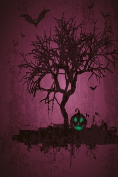 Tree with pumpkin notebook pink: Scary notebook with cemetary great gift for gothics