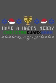 Notebook: Happy Merry Christmas Kwanzaa Hanukkah Jewish African Black Lined Journal Writing Diary - 120 Pages 6 x 9