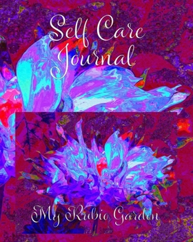 Paperback Self Care Journal: Stunning Psychedelic Dark Blue Cactus Dahlia Book