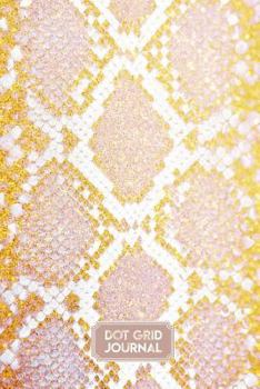 Dot Grid Journal Blank Notebook, Snakeskin : Organization for Planners, Mauve Pink and Faux Gold 6X9 in, 5 Dots per in, 160 Numbered Pages