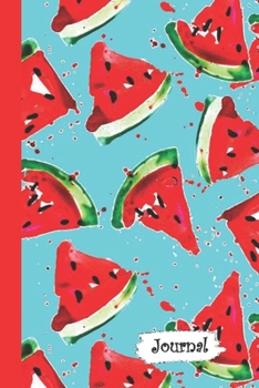 Journal: Tasty Red and Green Watermelon Diary with Blank Lined Notebook Paper