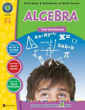 Paperback Algebra, Grades 6-8 [With 3 Transparencies] Book