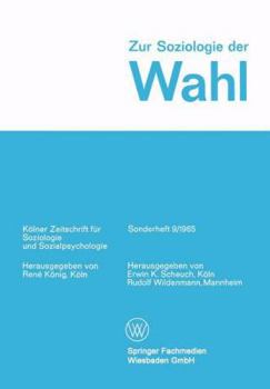 Paperback Zur Soziologie Der Wahl [German] Book