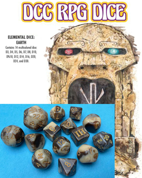 Hardcover DCC RPG Dice Set Elemental Dice: Earth Book