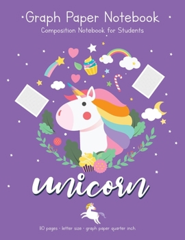 Paperback Graph Paper Notebook 8.5 x 11 inch: Unicorn Composition Notebook for Student, Quad Ruled, 110 Pages to write all of your creative idea. Book