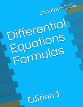 Paperback Differential Equations Formulas: Edition 1 Book