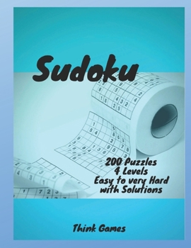 Paperback Sudoku: Sudoku, 200 puzzles, 4levels, easy to very hard Book