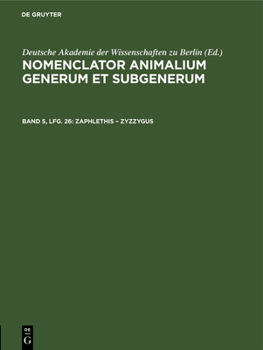 Hardcover Zaphlethis - Zyzzygus [German] Book