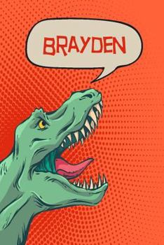Paperback Brayden: Personalized Dino Isometric Dot Paper Notebook 120 Pages 6x9 Book