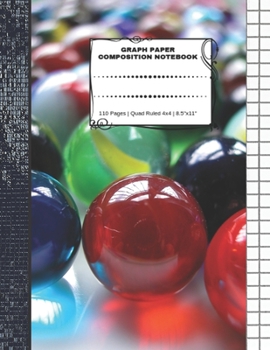 Paperback Graph Paper Composition Notebook: 110 Pages - Quad Ruled 4x4 - 8.5" x 11" Marbles Large Notebook with Grid Paper - Math Notebook For Students Book