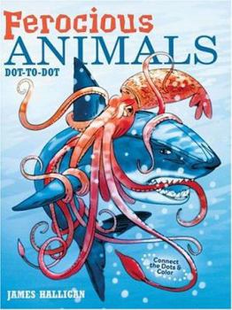 Paperback Ferocious Animals Dot-To-Dot Book