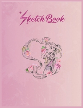 SketchBook: Disney Tangled Rapunzel Floral Color Splash Graphic Empty Notebook SketchBook Floral Flower Arts Notebook for Girls Teens Kids Journal Blank UnLined 110 Pages of 8.5x11 for Drawing and Pai