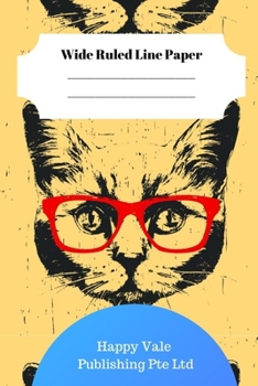 Paperback Cute Cat Theme Wide Ruled Line Paper Book