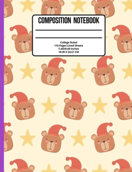 Paperback Composition Notebook College Ruled: Bear 110 Pages Book