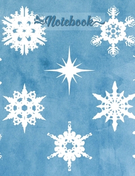 Notebook: Winter Snowflakes Blue Watercolor - Wide Ruled - Legal Ruled Paper, Lined Journal, Large Size to Meet Your Needs