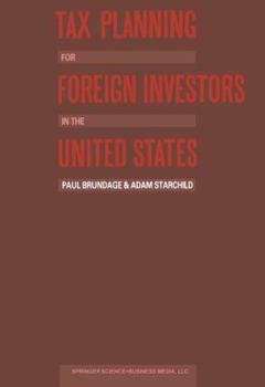 Paperback Tax Planning for Foreign Investors in the United States Book