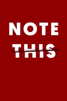 Paperback RED NOTEBOOK NOTE THIS MATTFISNISH HIGH QUALITY MATT FINISH *HIGH QUALITY* 6x9 inches Book