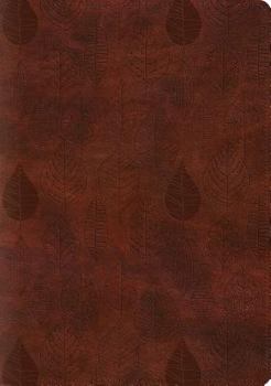 Paperback ESV Single Column Journaling Bible, Large Print (Trutone, Chestnut, Leaves Design) [Large Print] Book